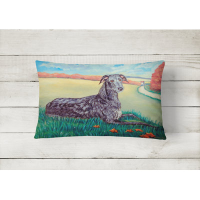 Scottish Deerhound Outdoor Reversible Throw Pillow