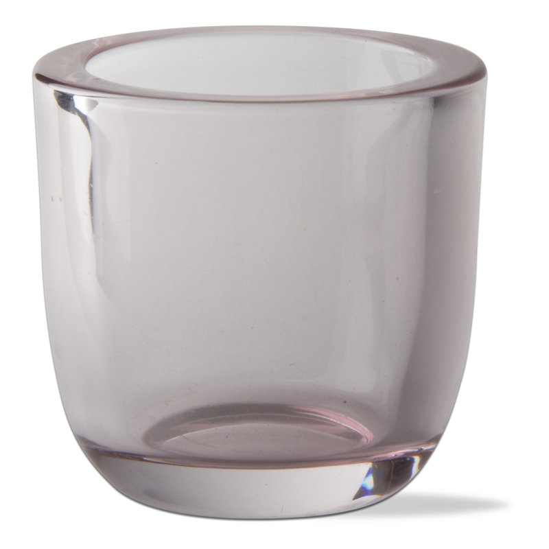 3.07'' H Glass Tabletop Tealight Holder, Blush