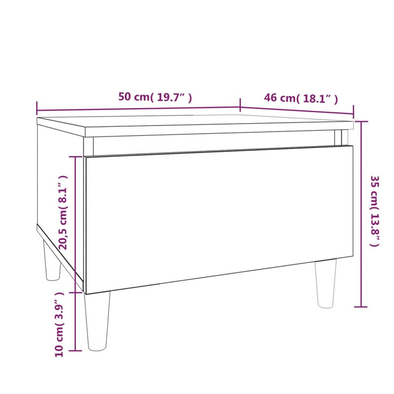 Rolande Side Table Set, Sonoma Oak