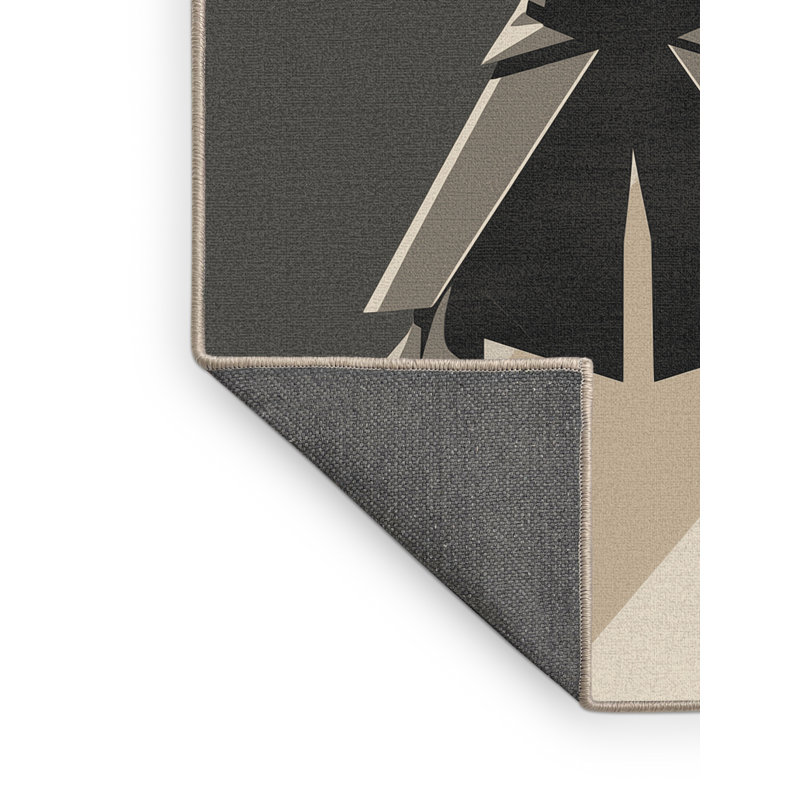 Tapis moelleux moelleux moderne et contemporain Durfee Crossbowman - reliure beige, 8 x 10