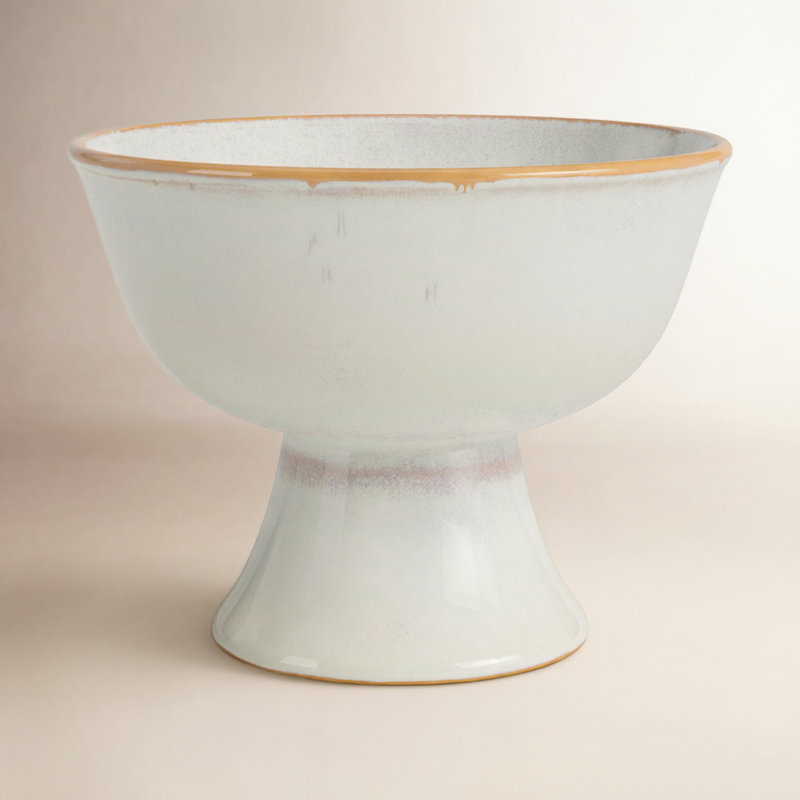 Handmade Ceramic Table Vase, 4.25" H x 6" W x 6" D
