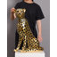 Figurine luxueuse et luxueuse en résine léopard