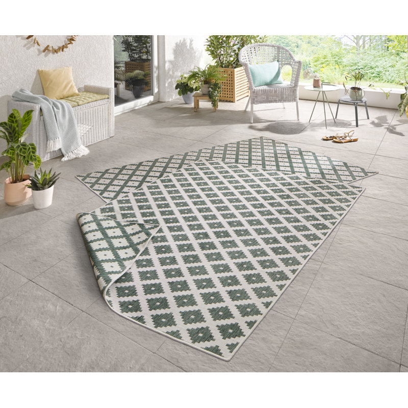 Nizza Flatweave Green Rug, Rectangular 160 x 230cm