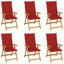 Chaise de patio pliante en teck avec coussin Annalea-132512343-132512344-132512345