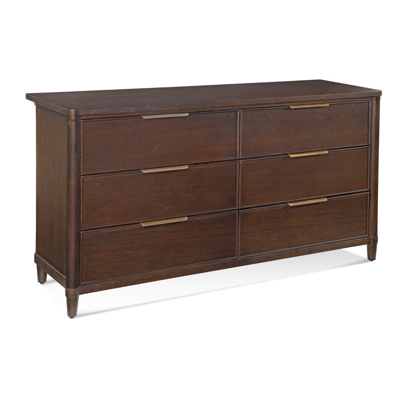 Clair 6 - Drawer Solid Wood Dresser, Java