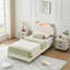 Lit plateforme tapissier avec lumières DEL et tête de lit pour chambre d'enfant-975872314