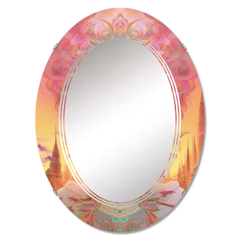 Kennocha - Miroir mural moderne ovale, 30 po x 20 po