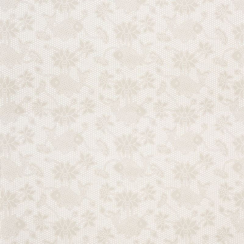 Papier peint Lotus Batik, Naturel