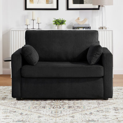Canapé-lit avec matelas pliable, causeuse avec table d'appoint pliable et deux ports USB pour appartement, salon