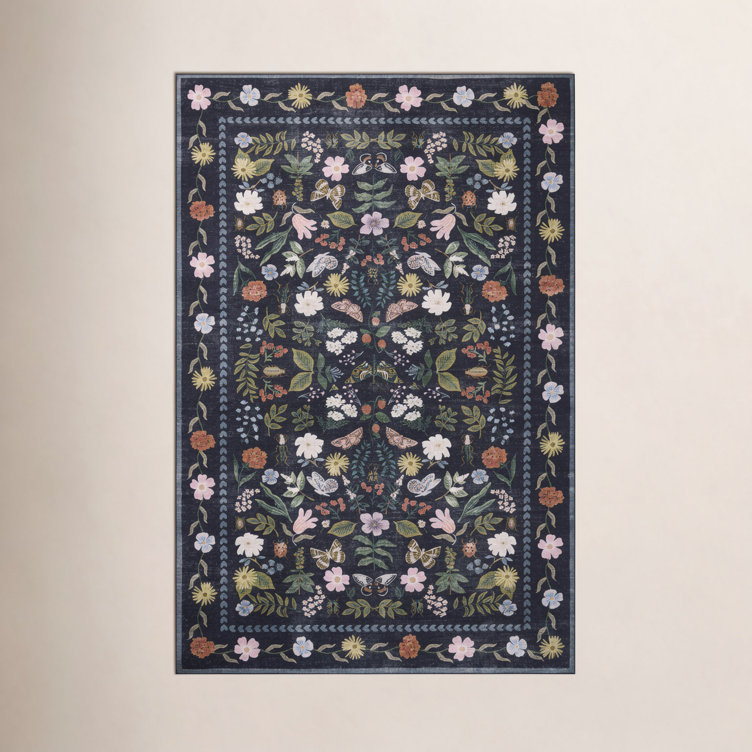 Canopy Black Area Rug, Rectangle 2'3" x 3'9"
