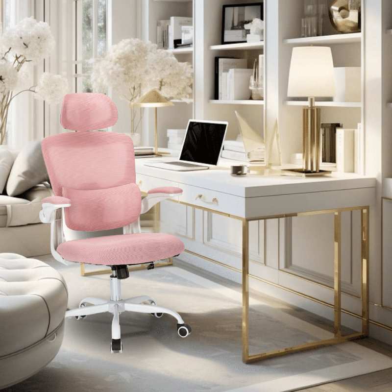 Chaise de bureau Devli, White, Rose