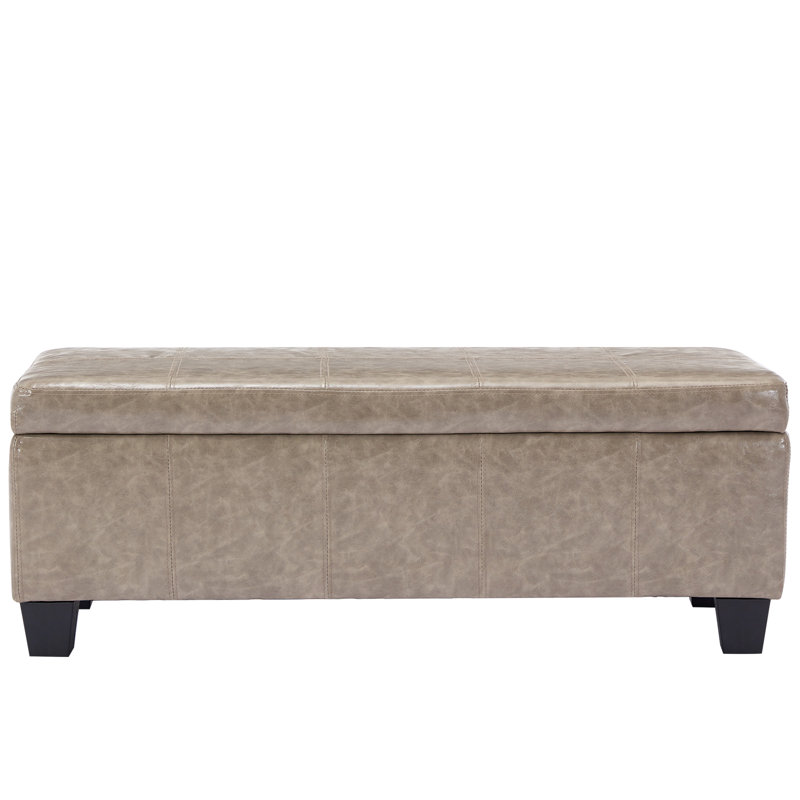 Rectangle Upholstered Storage Bench Ottoman&Stool, Gray