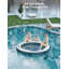 2.4x2.4m Inflatable Floating Dock, Non-Slip Swim Platform with Pump for Pool & Lake