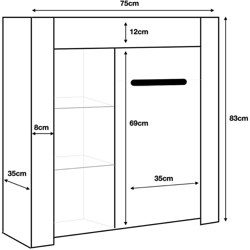 Cassidie 1 - Door Rectangle Accent Cabinet