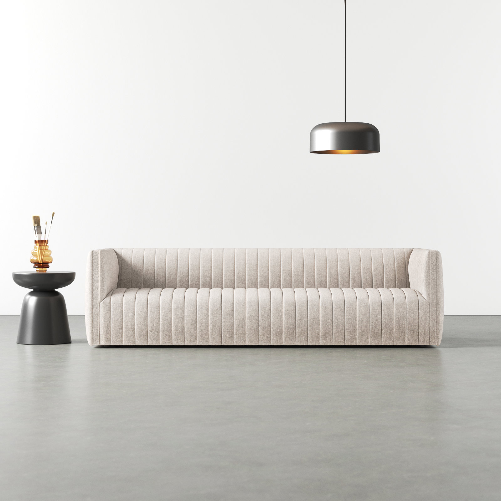 Brandt 97" Tuxedo Arm Sofa, 26.5" H x 88" W x 35" D, Crypton Nomad Taupe