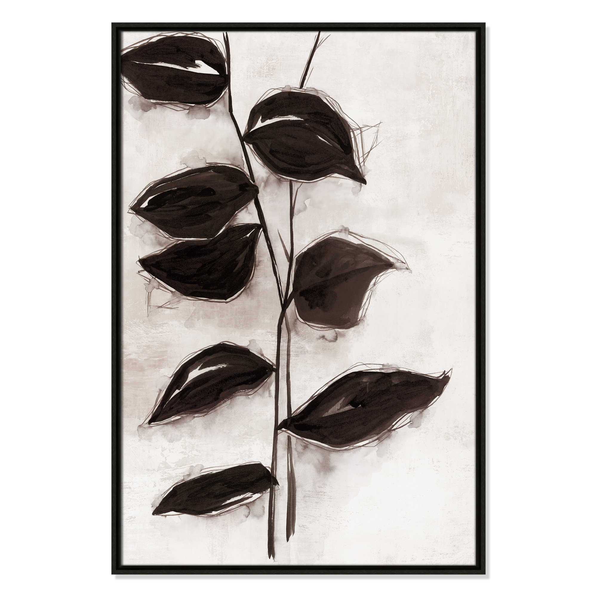 Leaves I by Eva Watts, 37.5" H x 25.5" W x 2" D, Espresso Framed