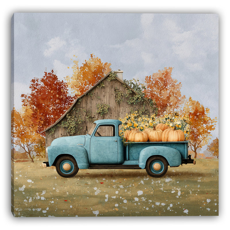 «Country Valley Tractor», art mural sur toile tendue, H 12 po x l 12 po