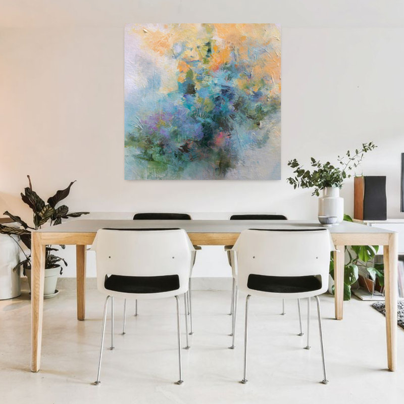 «Tenir la lumière», art abstrait lavande contemporain, H 36 po x l 36 po