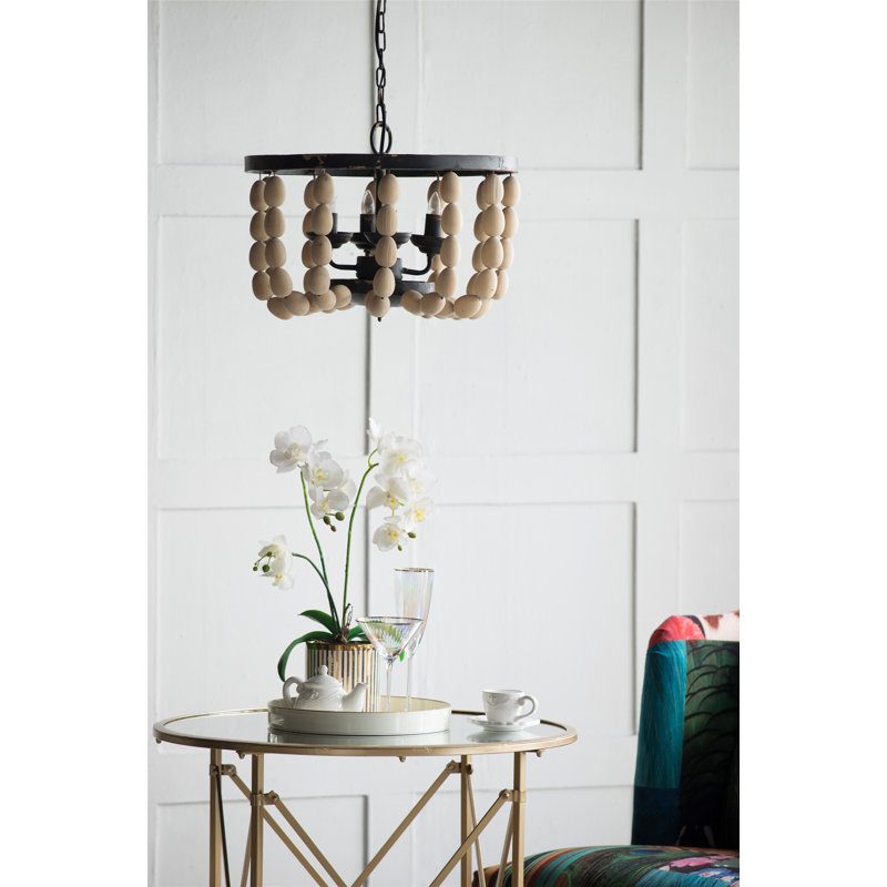 Lustre en bois de haute qualité à 4 lumières, luminaire suspendu, ampoule non incluse