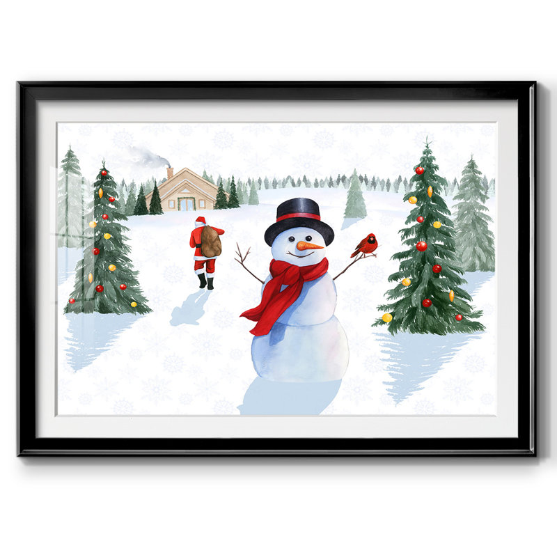 Santa's Snowmen Collection A, reproduction encadrée sur papier, Noir, H 19 po x l 27 po x P 1,5 po