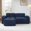 Canapé en forme de L sans os, tissu de velours doux, conception capitonnée, éponge haute densité 32D, aucun assemblage requis, conception ergonomique au bas, conception antidérapante, repose-pieds mobile pour les chambres à coucher-1842881492