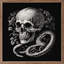 Crâne et serpent noir-226743326