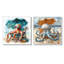 Pieuvre sur la plage à Hawaï I - décoration murale pieuvre / calmar - art mural moderne 2 pièces-2107653097-2107653096-2107653099