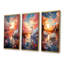«Graceful Mirage Swans», ensemble de 3 reproductions d'art sur toile-58420867-58420874