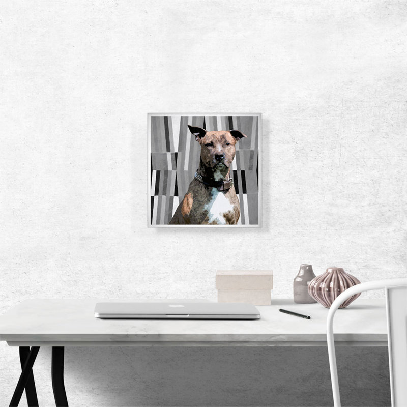 PitBull Terrier Dog Breed - impression sur toile tendue, H 12 po x l 12 po x P 0,75 po