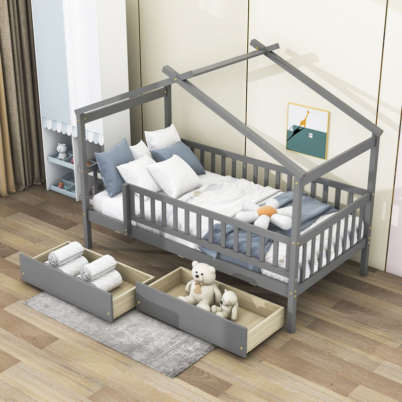 Kids with Drawers, Twin, Gray