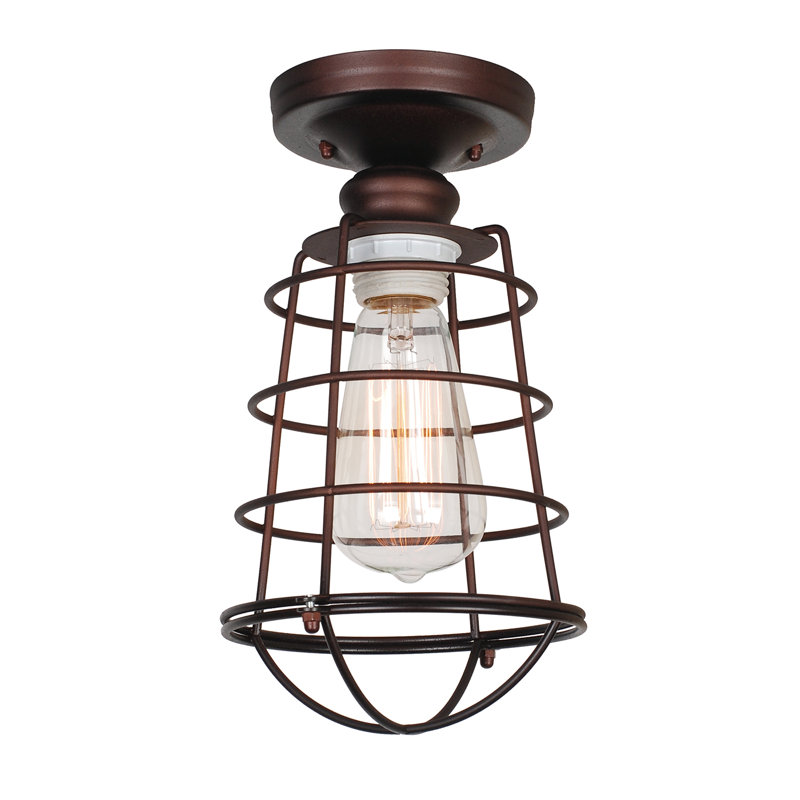 Diaundra Steel Semi Flush Mount, Textured Coffee Bronze