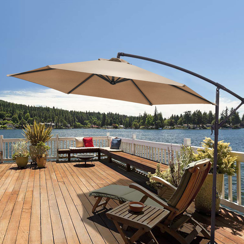 Parasol en porte-à-faux 120 po Ersheen, Beige