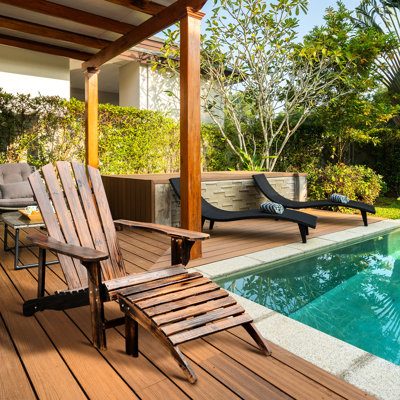 Chaise d'extérieur rustique avec charme en bois - finition brune pour les espaces de patio