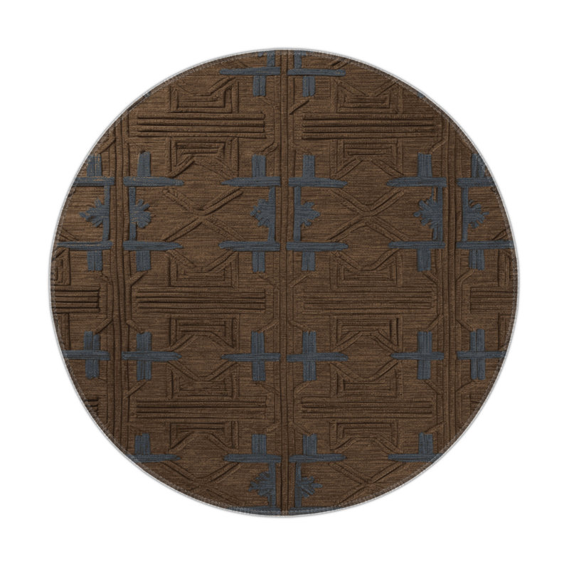 Trellis Brown Indoor and Outdoor Area Rug, Rectangle 5' x 7'