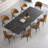 102'' Extendable Dining Table Set With Sintered Stone Dining Table And 8 Faux Leather Dining Chairs-115160302-115160301