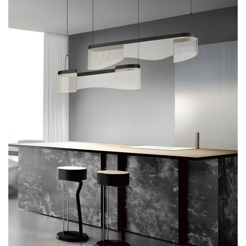 Hamlin 2 - Light Black LED Kitchen Island Pendant