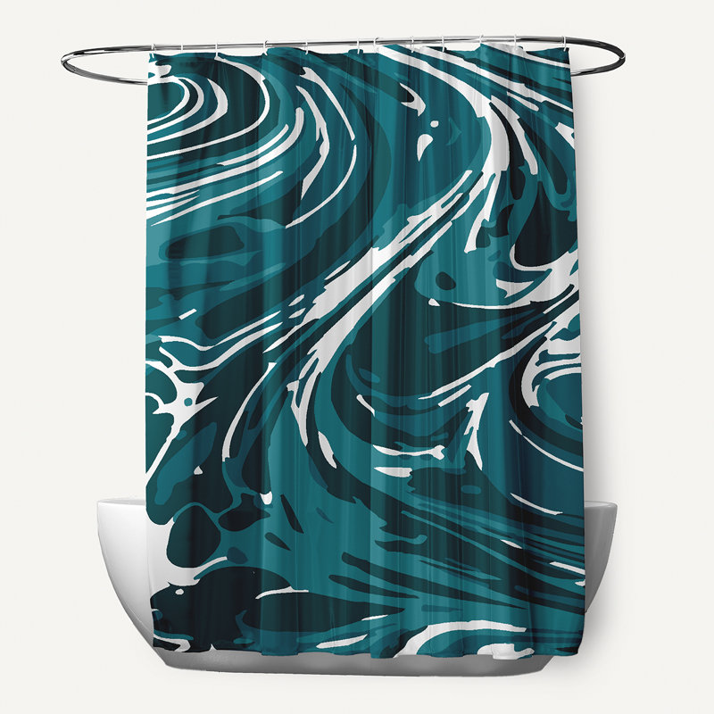 Hashir Floral Shower Curtain, Teal