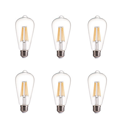 ST58 60 Watt Equivalent LED Dimmable Light Bulb, E26/Medium (Standard) Base
