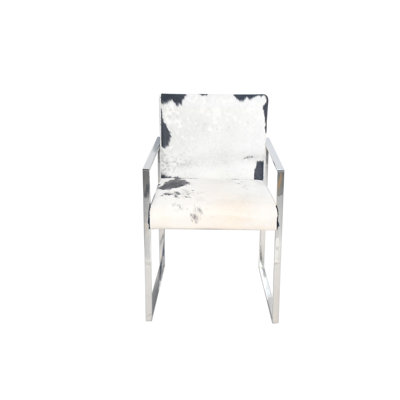Black and White Leather Cowhide Armchair 