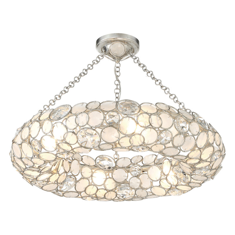 Parksley 6 - Light Dimmable Wagon Wheel Chandelier