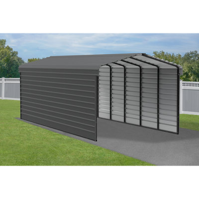 Abri d'auto en acier avec 2 ensembles de parois latérales, 12 x 29 x 9