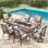 Sutiya 6 - Person Patio Dining Set Umbrella Hole Included Rectangular Table with Cushions Included