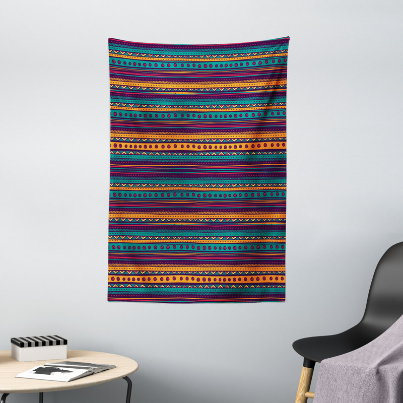 Tapisserie tribale en polyester, H 60 po x l 40 po