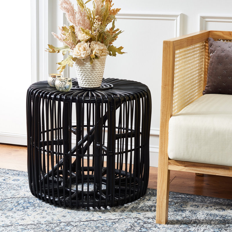 Table de bout haute tambour 19,685039370079 Martensdale, Noir, Noir