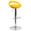 Contemporary Plastic Adjustable Height Barstool with Rounded Cutout Back and Chrome Base-1068235167