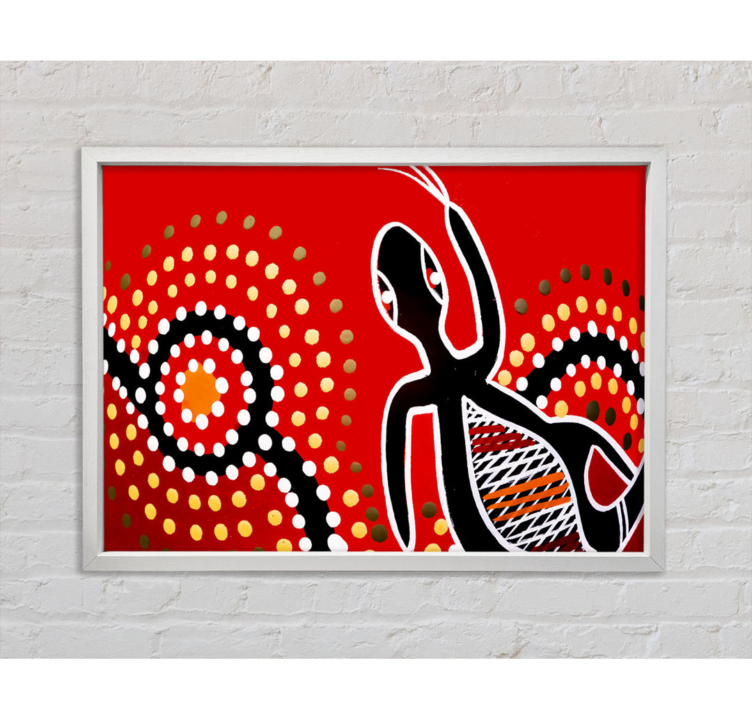 Aborigine Roter Gecko Sonne - Druck