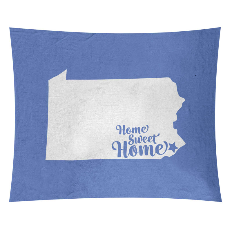 Tapisserie Home Sweet Philadelphia, H 60 po x l 51 po, Bleu