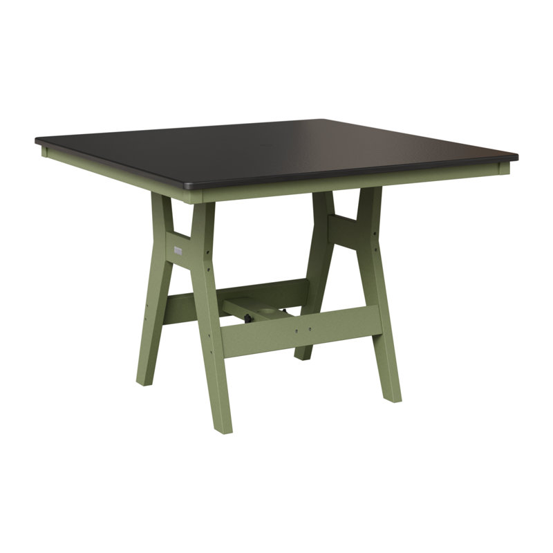 Table de bar berlinoise Berlin Harbor, Noir martelé, H 38,87 po x l 44 po x P 44 po, Sauge