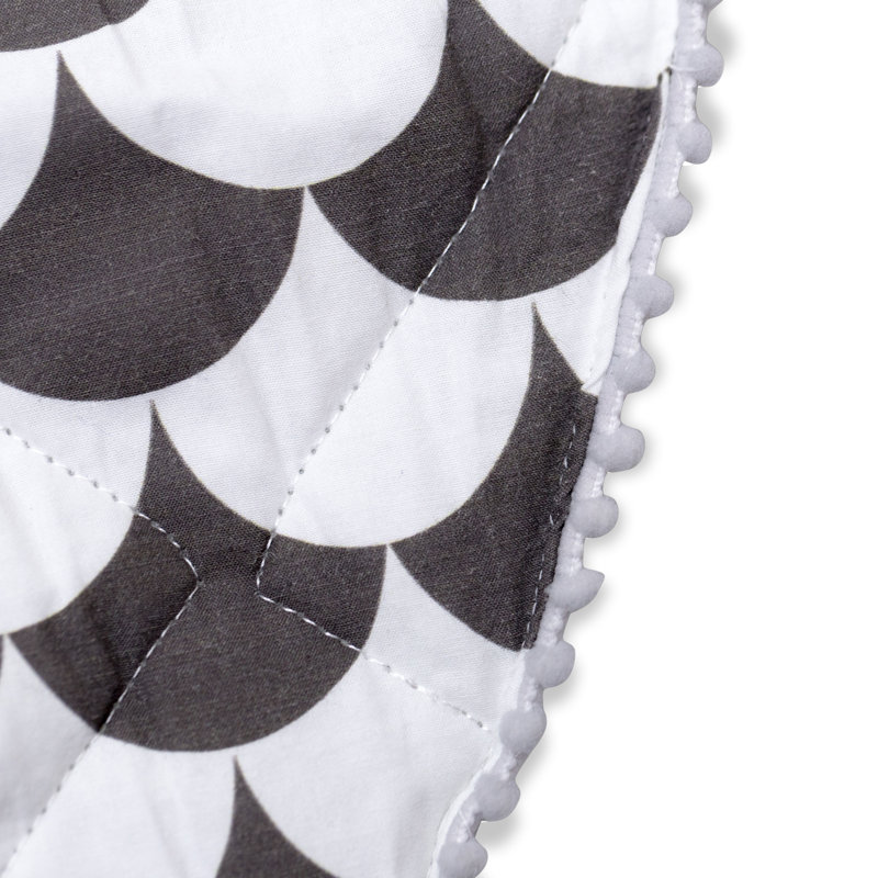 Jeu en tissu rond noir feston Celise