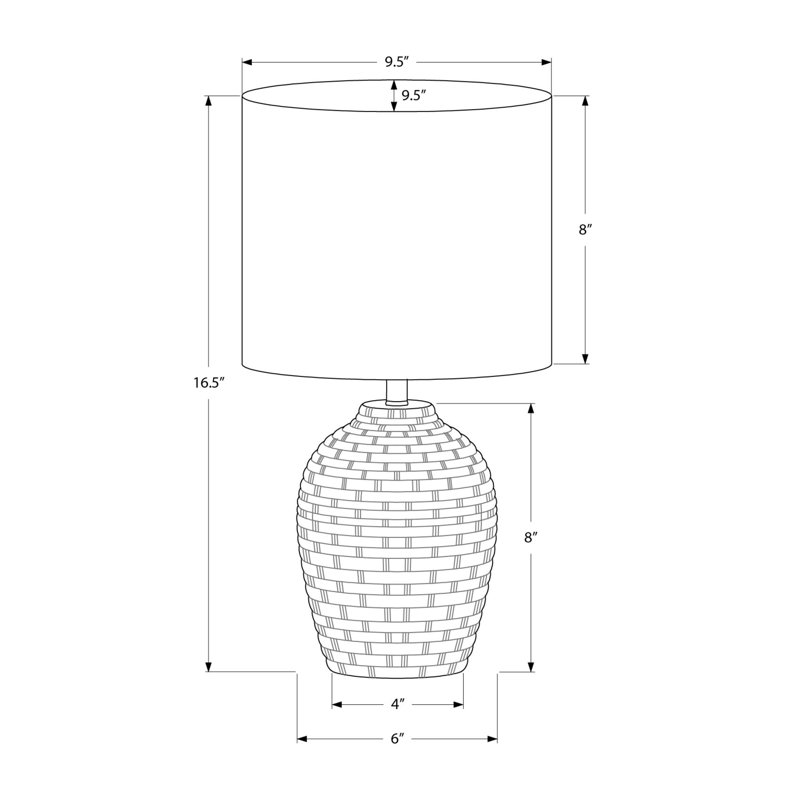 Lighting, H 17 po, lampe de table, céramique, abat-jour ivoire / crème, contemporain, moderne, Gris